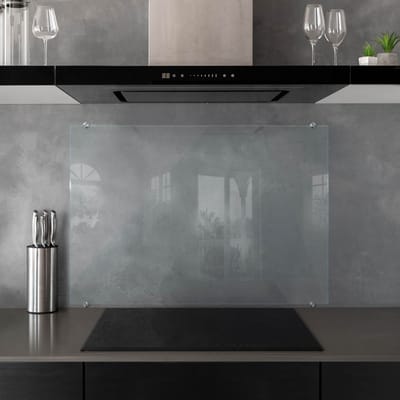 Coloray Keuken Achterwand Glas Transparant - Keukenwand Glas Helder Op Maat - 100x70 cm - Glazen Spatplaat Transparant - Helder Glas Achterwand Keuken - Transparante Keuken Achterwand - Veiligheidsglas Achterwand Keuken