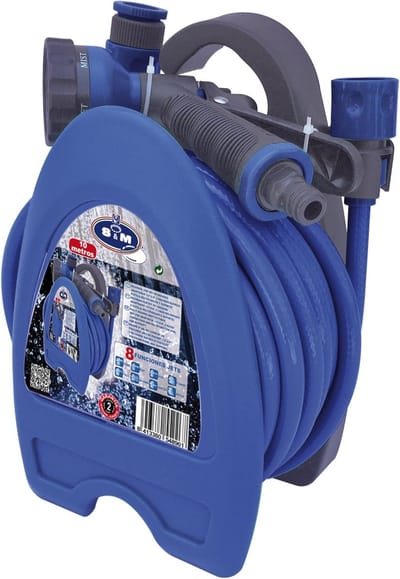 Slangkit met houder - Tuinslang accessoires - Efficiënt water geven - Automatische oprolmogelijkheid - 14 x 17 x 275 cm