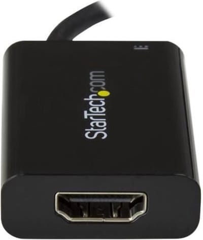 StarTech.com USB-C to 4K HDMI Adapter - 60 Watt USB Power Delivery - Black - external video adapter - black