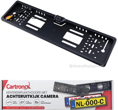 Cartronix RV-400 kentekenplaathouder met camera | Voor Auto - Camper - Vrachtwagen | Zwart | HD Camera