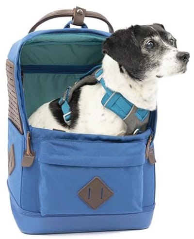 Honden Draagrugzak - Wandelen, Reisrugzak Met Veiligheidsriem en Waterdichte Basis, Tot 6,8 Kg - Blauw
