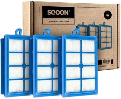 SQOON® Filterset geschikt voor o.a. Philips, AEG en Electrolux - 3 STUKS - Gelijk aan model: FC8031 - Voor optimale stofopvang en schone lucht