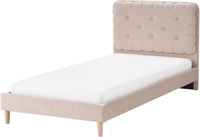 CORSAINT - Eenpersoonsbed - Beige - 90 x 200 cm - Fluweel