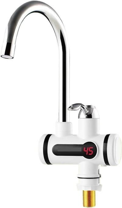 Keukenboiler Kraan - Direct Warm Water - Snel Douchen - Tankloos Verwarmen - 3000W Vermogen - Zilver