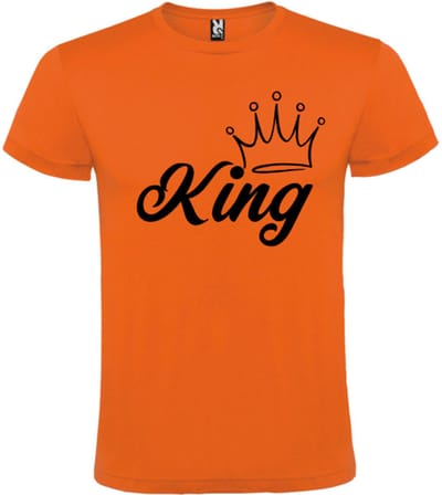 Koningsdag T-shirt Oranje - Maat S - King - Feestelijke Oranje Stijl