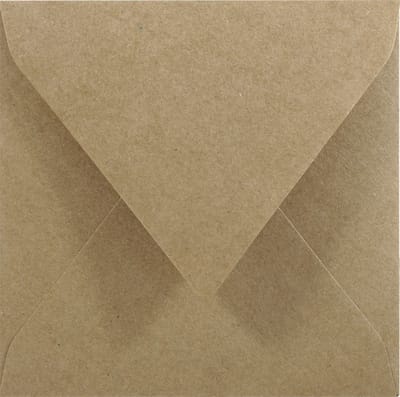 Ecologische bruine enveloppen vierkant K4-145 - 145 x 145 mm - 25 stuks - NK natgelijmde - 100 gram - Eko Design - Netuno