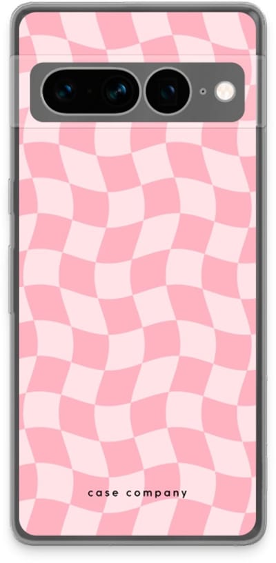 Case Company® - Hoesje geschikt voor Google Pixel 7 Pro hoesje - Grid Roos - Soft Cover Telefoonhoesje - Bescherming aan alle Kanten en Schermrand