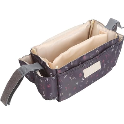 Organisateur de Poussette Universel avec Porte-Gobelet Isotherme Sac pour Téléphone Sac à Couches Imperméable pour Poussette