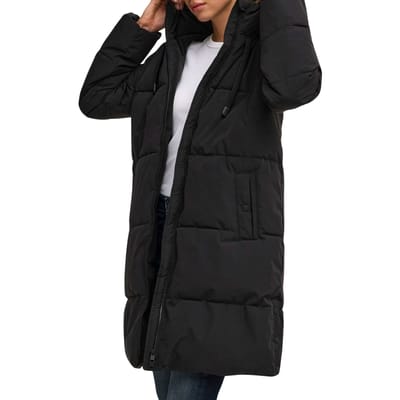 Jacqueline de Yong zwarte dames jas   Capuchon hals   Regular fit   Steekzakken   Ritssluiting   Lange mouw Zwart M