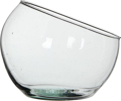 Mica Decorations Bloemen/planten vaas Boly - gerecycled glas - transparant - 16 x 15 cm