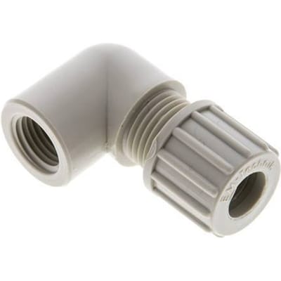 10x8mm & G1/4'' PP L-Vorm Knelfitting Binnendraad 10bar