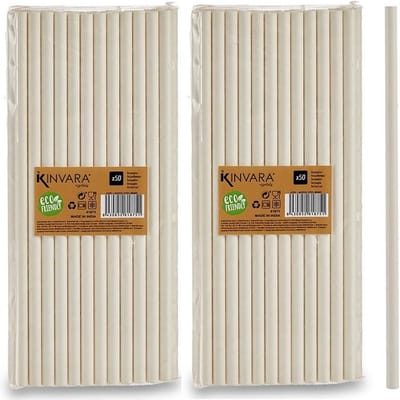 100x stuks suikerriet/papieren drinkrietjes bio-eco-milieuvriendelijk 20 cm