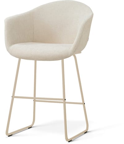 Nolon Nino-Otis Barkruk Cottonbeige - Beige Onderstel - 65 Cm - Modern - Armleuning - Stoffen - Crème