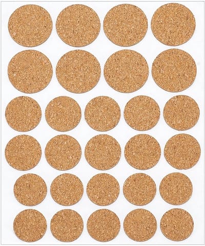 Dailygoods- Kurkpads 560 Stuks - Zelfklevende Meubelpads - 20 Vellen - Maten 18/20/25 mm - Kurkbeschermschijven - Voor Kastdeuren/Tafels/Stoelen