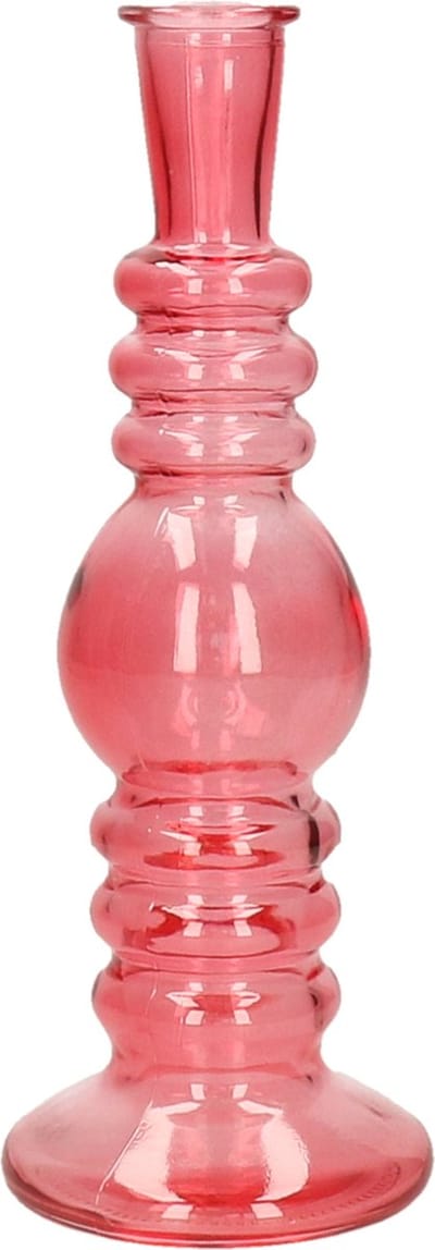 Ideas 4 Seasons Bloemenvaas Florence - koraal rood glas - helder - D8,5 x H23 cm