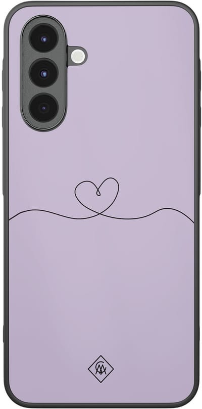 Casimoda® hoesje - Geschikt voor Samsung Galaxy A16 - Hart Lila - Zwart TPU Backcover - Geen opdruk - Bruin/beige