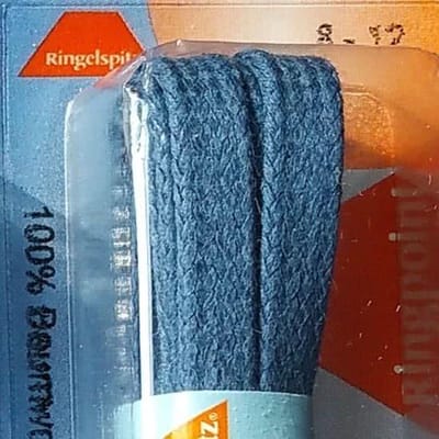 Ringpoint 65 - 6 mm x 90 cm blauwe gewaxte platte schoenveters - 1 paar