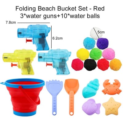 Jouets d'été pour enfants pour jouer dans le sable en plastique pour la plage et l'extérieur Seau pliable Pistolet à eau Divertissement Pour enfants de plus de 3 ans Cadeaux pour enfants TMZ