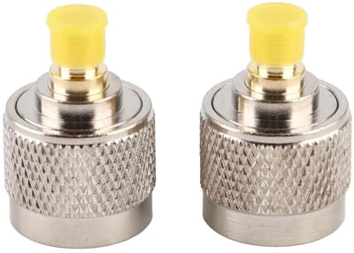 N naar SMA Adapter - RF Connector - Signaal Verbinding - Gouden Afwerking - 2 stuks - Zilver