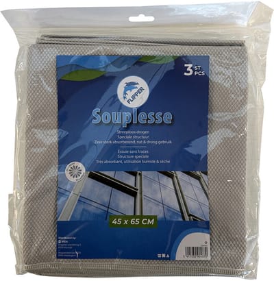 Flipper Souplesse Microvezeldoeken - 45x65 cm - 3 Stuks - Grijs