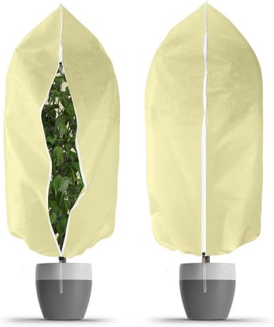 Winterbescherming voor Planten, 2 Stuks 60g 80 * 100cm Ademend Beschermhoes voor Vorst, Geschikt voor Palmbomen en Citroenen, Tuinaccessoires voor Plantbescherming