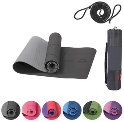 Antislip Yogamat 183x61 cm - Ecologische Sportmat voor Pilates en Yoga - Ideaal voor Fitness en Gymnastiek
