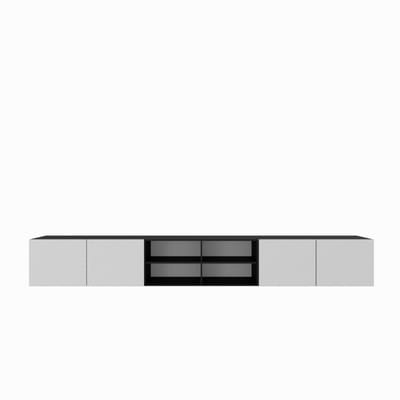 TV-kast Nicole IV 300 (3x100) cm (zwart + wit)