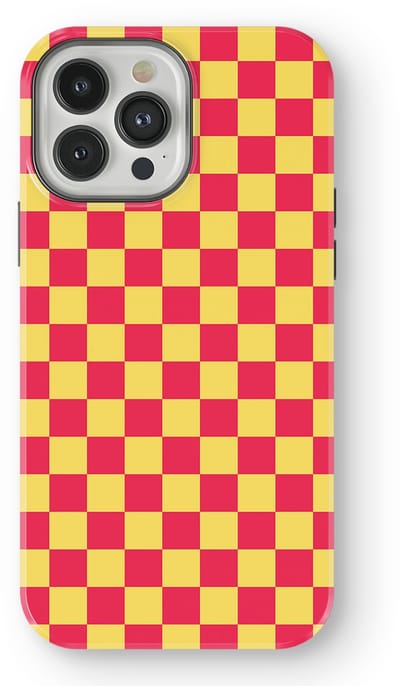 Design Hoesje geschikt voor iPhone 13 Pro | Geschikt Voor Mag | Tiny Squares Checkered Print | Backcover geschikt voor iPhone 13 Pro Cherry Checker