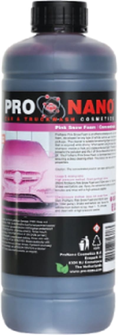 ProNano | Pro Nano Pink Snow Foam 1L | Concentraat | CONTACTLOOS WASSEN! NANO TECHNOLOGIE | voor contactloze, krasvrije reiniging van personenauto's|