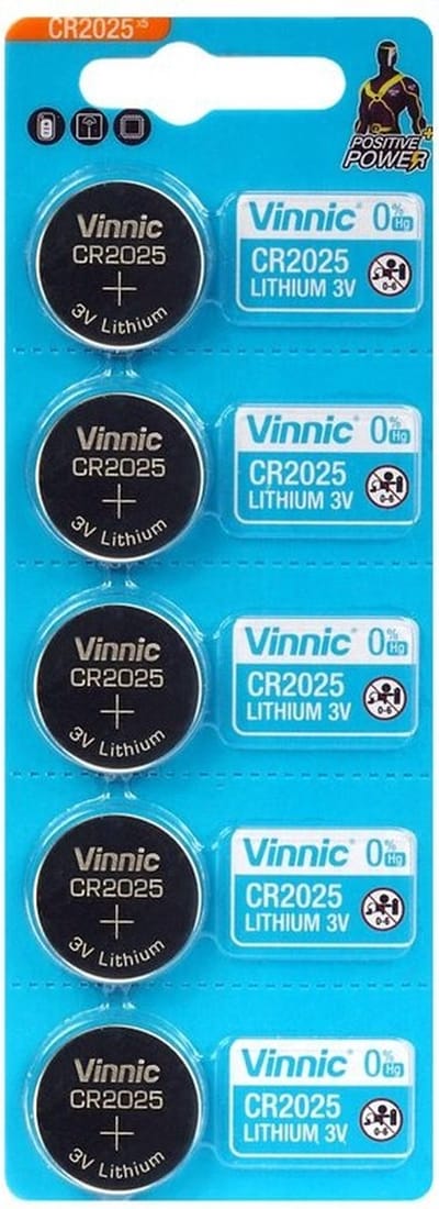 5 x CR2025 Lithium knoopcel batterijen