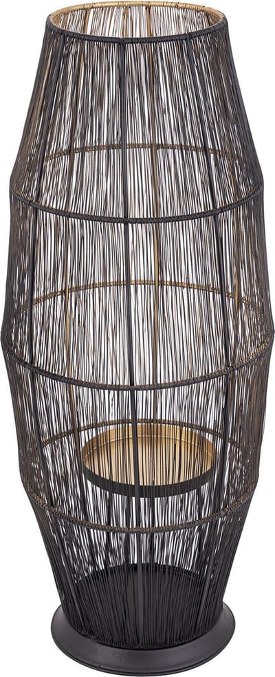 PTMD Meilo Lantaarn - 24 x 24 x 60 cm - Ijzer - Zwart