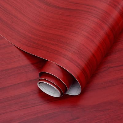 Zelfklevend Behang - Muurdecoratie - Waterbestendig - 30 cm x 3 m - Rood houtnerf