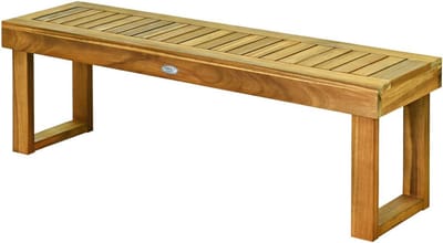 Tuinbank - Zitbank Balkon - Buiten Zitten - Massief Hout - 132 cm - Houtkleur