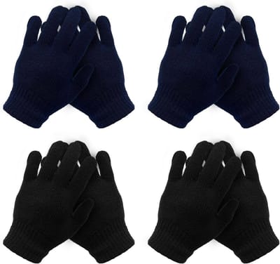 Warmte en Comfort: 4 Paar Kinderen Handschoenen voor de Winter, Rekbare Thermische Vingerhandschoenen voor Meisjes, Ideaal voor School en Buitenactiviteiten