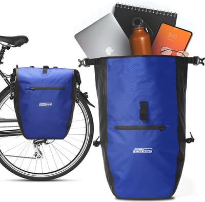 Waterdichte Fietstas voor Bagagedrager - 25,4 L, 56,5 x 30 x 15 cm, Met Draaggreep en Schouderriem
