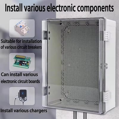Elektrische Buitenbox - Waterdichte Behuizing - Apparatuur Beschermen - IP66 Waterdichtheid - 300 x 200 x 195 - Grijs
