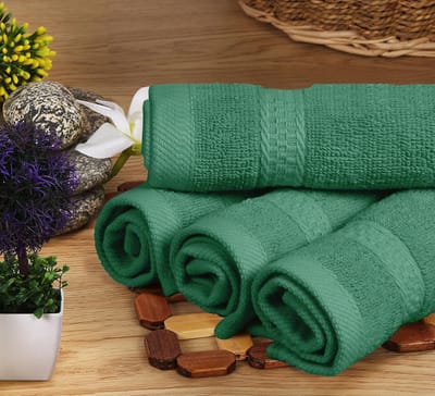 Famanu - 8-delige handdoekenset van ringgesponnen katoen, geschikt voor badkamer, fitness en spa – Donkergroen
