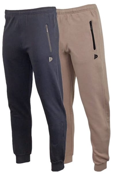 2-Pack Donnay - Joggingbroek met elastiek (Jack) - Sportbroek - Heren - Navy/Taupe-grey (725) - maat M