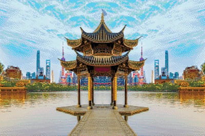 MyHobby Borduurpakket – Peking (Beijing) 60×40 cm - Aida borduurstof 5,5 kruisjes/cm (14 count) - Telpatroon - Borduurgaren - Borduurnaald - Handleiding - Voor Beginners & Gevorderden - Complete borduurset