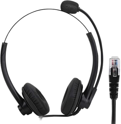 Allecto - Headset Klantenservice - Ruisonderdrukkende Binaurale Headset - RJ11 Crystal Head-interface - Superieur Geluid - Ideaal voor Oproepen - L..