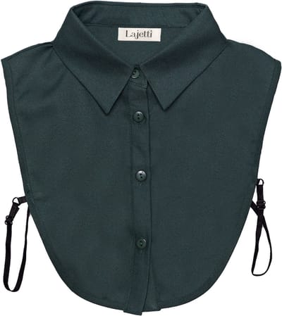 Lajetti - Los Kraagje Donker Groen - Puntkraag Blouse Kraagje voor Dames