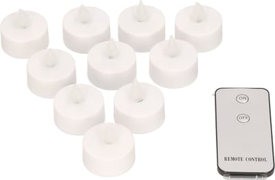 Anna's Collection LED waxinelichtjes - 10x st - vlam - D4 cm - afstandsbediening - theelichtjes