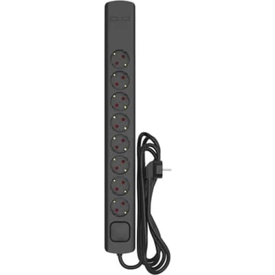 Sencys Stekkerdoos 8-voudig Zwart 3 Meter