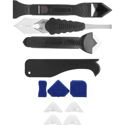 11 stuks Kitspatel Plastic Kitafwerker Reinigingsmondstuk Spatels Vulmiddel Spreider Gereedschap black