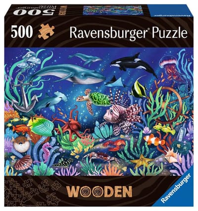 500-delige rechthoekige houten puzzel Ravensburger Monde marin coloré