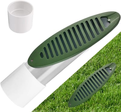 Zware tuinafvoerset - Afvoer rooster - Wateroverlast voorkomen - Schuin rooster ontwerp - 4 inch buis compatibel - Groen