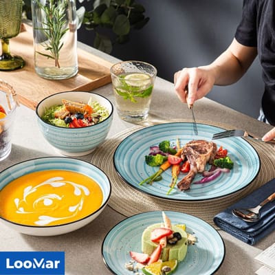 LooMar Luxe Bordenset - Kommen set - Borden - Dinerborden - set van 24 - 6 persoons - serviesset