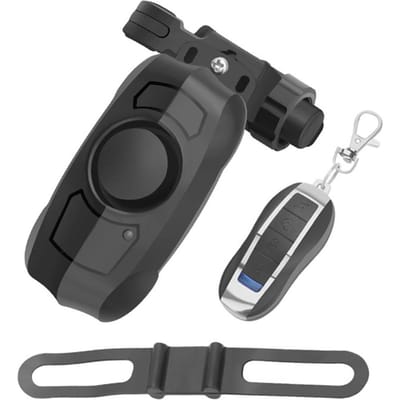 Alarme Sans Fil Recharge USB Anti-Vol Alarme Vibratoire pour Vélo Moto Fenêtre Porte black