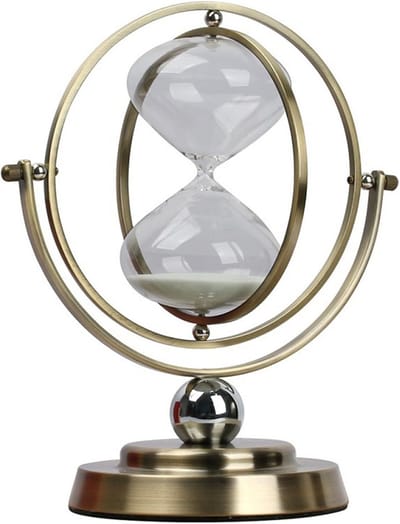 Zandloper Timer - Zandklok Metaal - Tijdmanagement Hulpmiddel - Vintage Messing Look - 30 Minuten - Messingkleurig