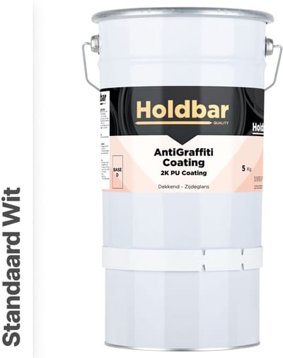 Holdbar Anti Graffiti Coating Wit (Witste kleur) 5 Kg - Maakt Graffiti verwijderbaar - Graffiti Verwijderen - In Alle Kleuren - Voor Steen, Beton, Hout, Metaal en Tegels